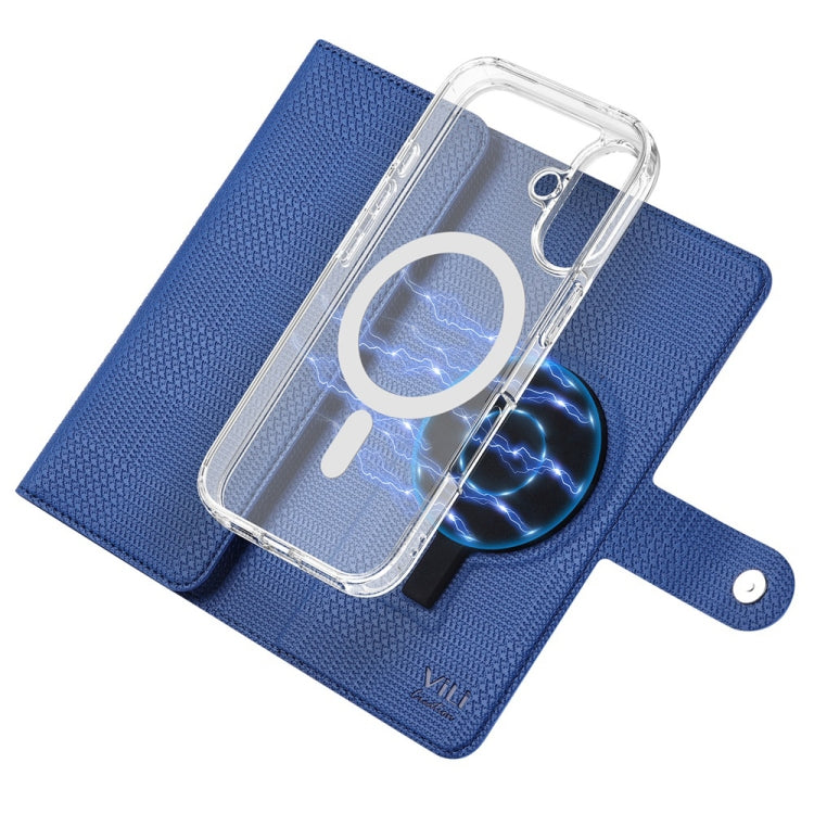 For iPhone 14 Pro Max ViLi GHA-C Series RFID MagSafe Magnetic Flip Leather Phone Case(Blue) - iPhone 14 Pro Max Cases by ViLi | Online Shopping South Africa | PMC Jewellery | Buy Now Pay Later Mobicred