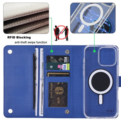 For iPhone 16 Plus ViLi GHB-C Series RFID MagSafe Magnetic Flip Leather Phone Case(Blue) - iPhone 16 Plus Cases by ViLi | Online Shopping South Africa | PMC Jewellery | Buy Now Pay Later Mobicred