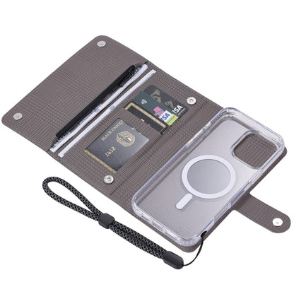 For iPhone 14 ViLi GHB-C Series RFID MagSafe Magnetic Flip Leather Phone Case(Grey) - iPhone 14 Cases by ViLi | Online Shopping South Africa | PMC Jewellery | Buy Now Pay Later Mobicred