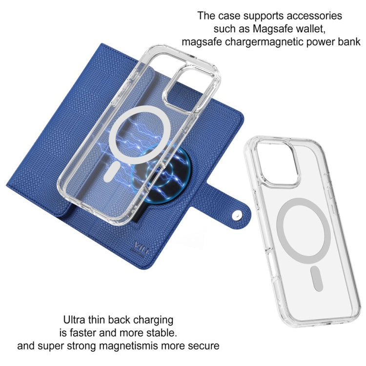 For iPhone 14 Pro Max ViLi GHB-C Series RFID MagSafe Magnetic Flip Leather Phone Case(Blue) - iPhone 14 Pro Max Cases by ViLi | Online Shopping South Africa | PMC Jewellery | Buy Now Pay Later Mobicred