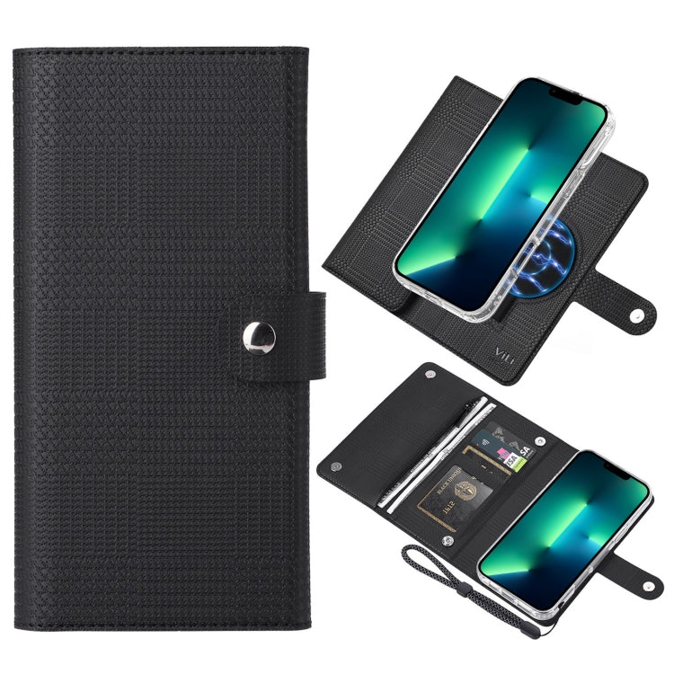 For iPhone 13 Pro ViLi GHB-C Series RFID MagSafe Magnetic Flip Leather Phone Case(Black) - free shipping - PMC Jewellery - Order now!