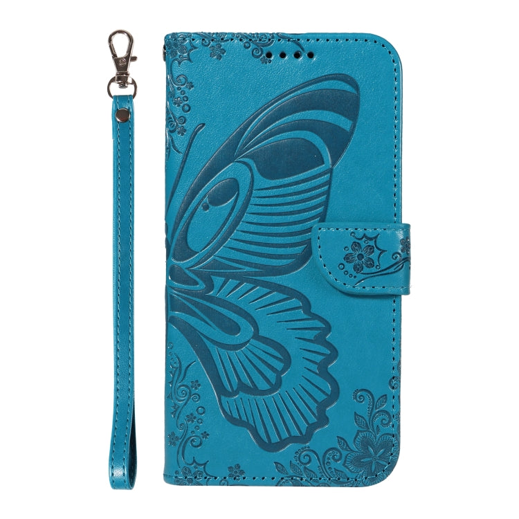 For Samsung Galaxy S25 / S24 5G Swallowtail Butterfly Embossed Leather Phone Case(Blue) - Galaxy S25 5G Cases by PMC Jewellery | Online Shopping South Africa | PMC Jewellery | Buy Now Pay Later Mobicred