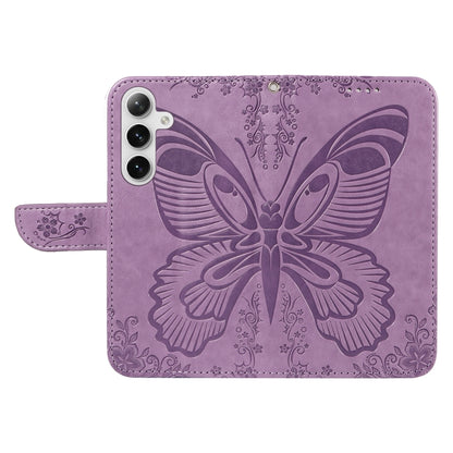 For Samsung Galaxy S25 / S24 5G Swallowtail Butterfly Embossed Leather Phone Case(Purple) - Galaxy S25 5G Cases by PMC Jewellery | Online Shopping South Africa | PMC Jewellery | Buy Now Pay Later Mobicred