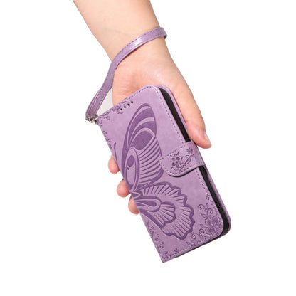 For Samsung Galaxy S25+ / S24+ 5G Swallowtail Butterfly Embossed Leather Phone Case(Purple) - Galaxy S25+ 5G Cases by PMC Jewellery | Online Shopping South Africa | PMC Jewellery | Buy Now Pay Later Mobicred