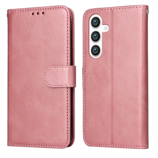 For Samsung Galaxy S25 5G Classic Calf Texture Flip Leather Phone Case(Rose Gold) - Galaxy S25 5G Cases by PMC Jewellery | Online Shopping South Africa | PMC Jewellery | Buy Now Pay Later Mobicred