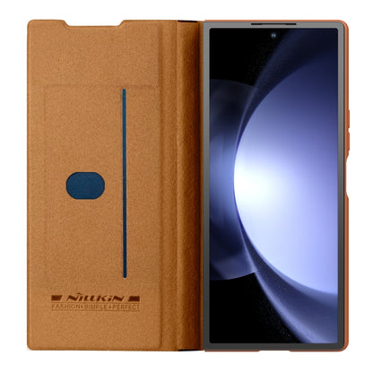 For Samsung Galaxy Z Fold6 5G NILLKIN QIN Series Pro Sliding Camera Cover Design Leather Phone Case(Brown) - Galaxy Z Fold6 5G Cases by NILLKIN | Online Shopping South Africa | PMC Jewellery | Buy Now Pay Later Mobicred