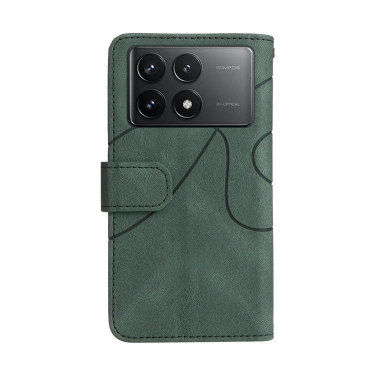 For Redmi K70 Dual-color 9 Card Slots Zipper Wallet Leather Phone Case(Green) - K70 Cases by PMC Jewellery | Online Shopping South Africa | PMC Jewellery | Buy Now Pay Later Mobicred