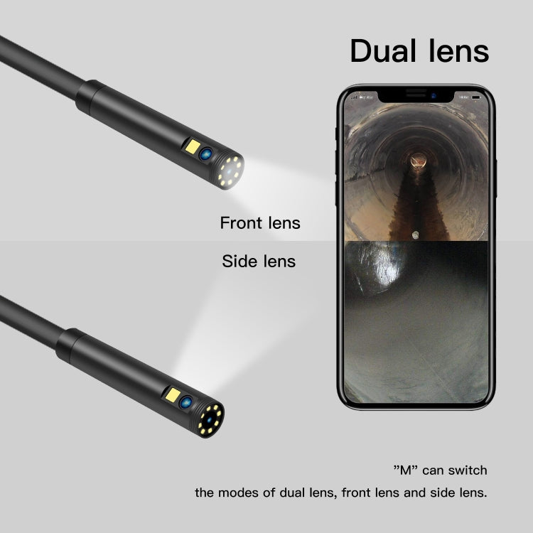 F280 8mm 1080P IP68 Waterproof Dual Camera WiFi Digital Endoscope, Length:10m Hard Cable(Black) -  by PMC Jewellery | Online Shopping South Africa | PMC Jewellery | Buy Now Pay Later Mobicred