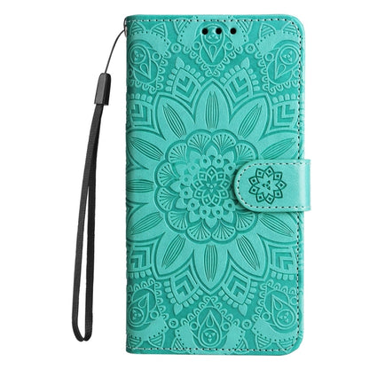 For Samsung Galaxy S25 5G Embossed Sunflower Leather Phone Case(Green) - Galaxy S25 5G Cases by PMC Jewellery | Online Shopping South Africa | PMC Jewellery | Buy Now Pay Later Mobicred