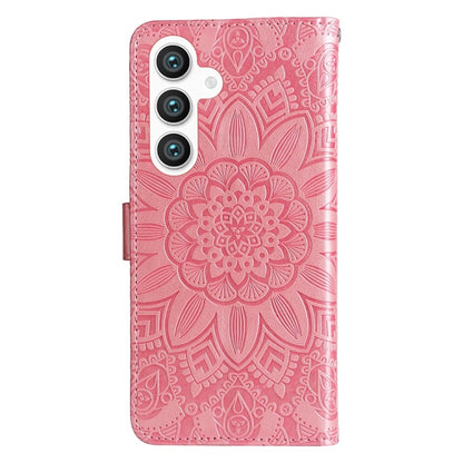 For Samsung Galaxy S25+ 5G Embossed Sunflower Leather Phone Case(Rose Gold) - Galaxy S25+ 5G Cases by PMC Jewellery | Online Shopping South Africa | PMC Jewellery | Buy Now Pay Later Mobicred