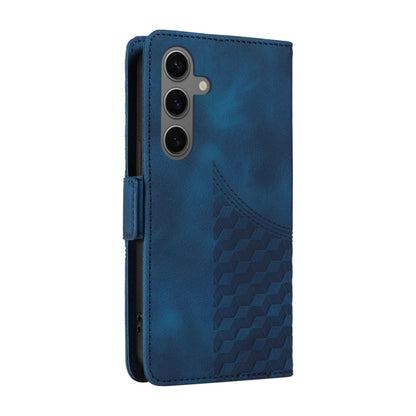 For Samsung Galaxy S25+ 5G Embossed Rhombus Starry Leather Phone Case(Blue) - Galaxy S25+ 5G Cases by PMC Jewellery | Online Shopping South Africa | PMC Jewellery | Buy Now Pay Later Mobicred