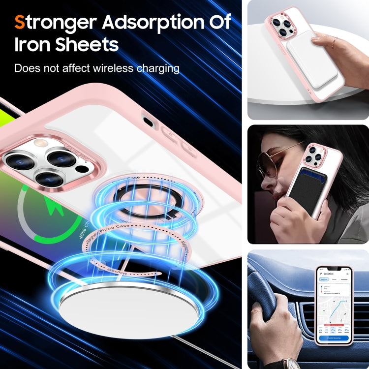 For iPhone 16 Pro Magnetic Rotating Ring Holder Phone Case(Pink) - iPhone 16 Pro Cases by PMC Jewellery | Online Shopping South Africa | PMC Jewellery | Buy Now Pay Later Mobicred