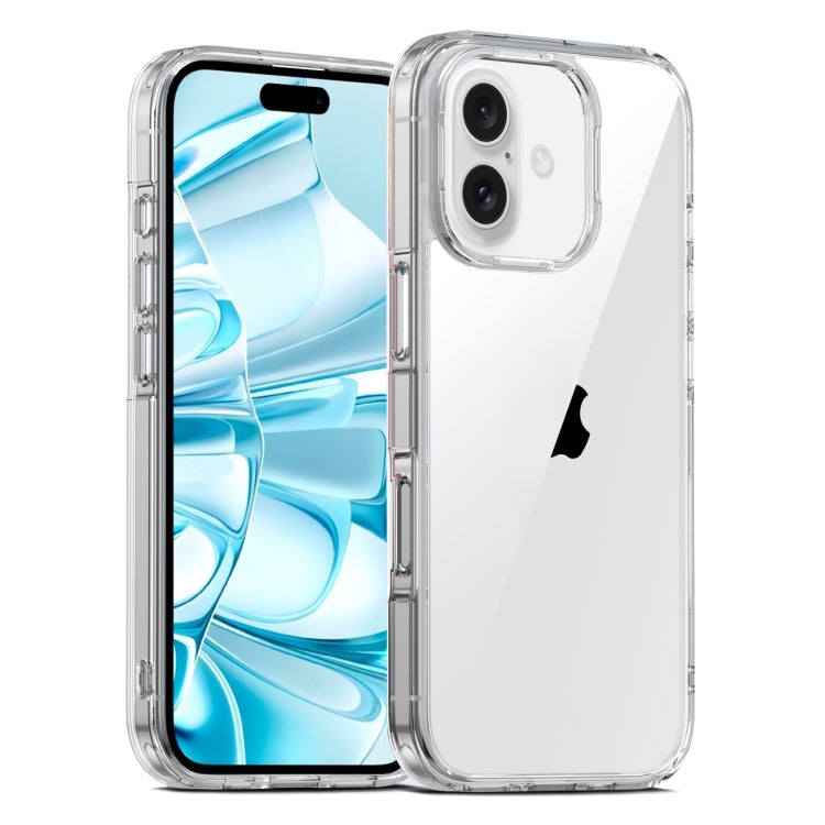 For iPhone 16 PC Hybrid TPU Full Coverage Shockproof Phone Case(Transparent) - iPhone 16 Cases by PMC Jewellery | Online Shopping South Africa | PMC Jewellery | Buy Now Pay Later Mobicred