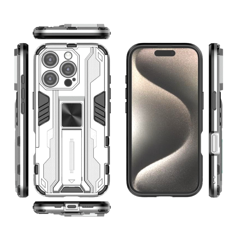 For iPhone 16 Pro Supersonic PC + TPU Holder Phone Case(White) - iPhone 16 Pro Cases by PMC TechLife | Online Shopping South Africa | PMC TechLife | Buy Now Pay Later Mobicred
