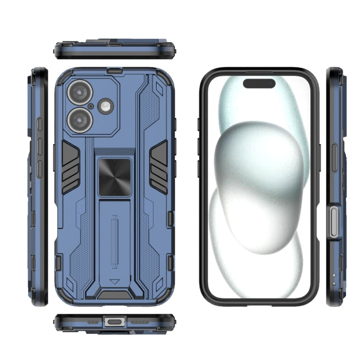 For iPhone 16 Supersonic PC + TPU Holder Phone Case(Blue) - iPhone 16 Cases by PMC Jewellery | Online Shopping South Africa | PMC Jewellery | Buy Now Pay Later Mobicred