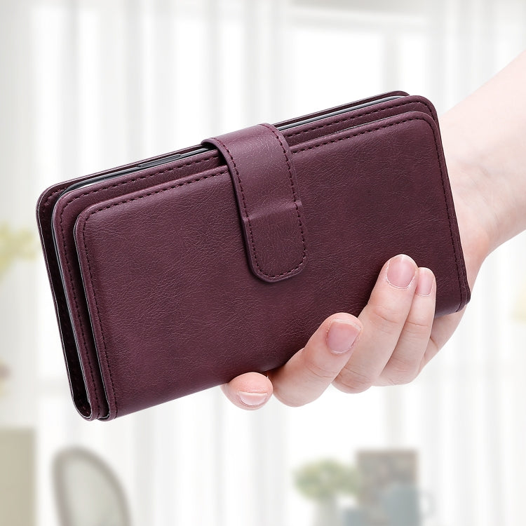 For iPhone 16e Multi-Function Wallet 10 Card Slots Leather Phone Case(Claret) - free shipping - PMC TechLife - Order now!