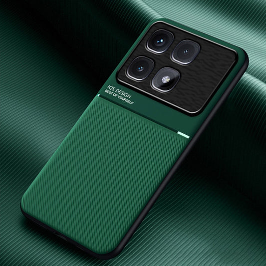 For Redmi K70 Ultra Classic Tilt Strip Grain Magnetic Shockproof PC + TPU Phone Case(Green) - Xiaomi Cases by PMC Jewellery | Online Shopping South Africa | PMC Jewellery | Buy Now Pay Later Mobicred