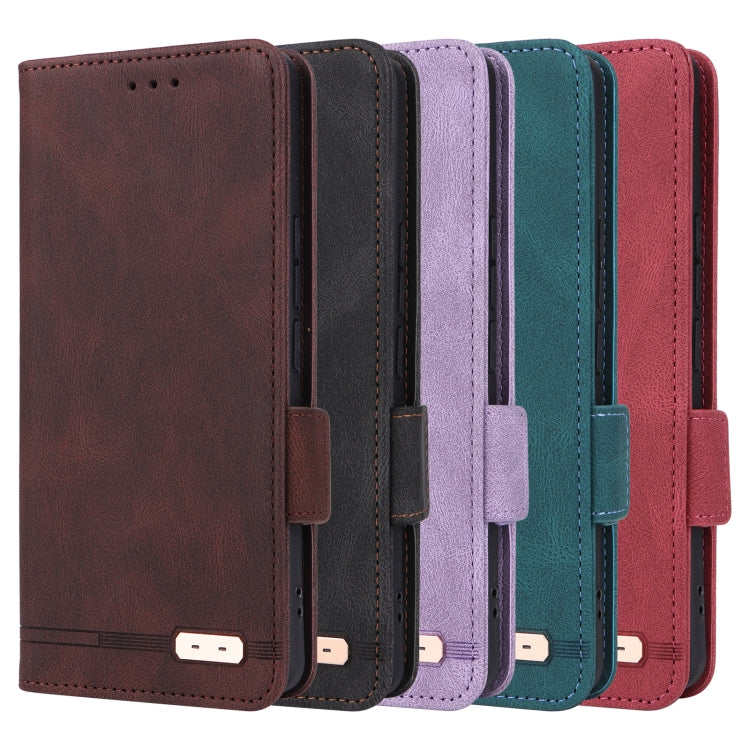 For iPhone 16e Magnetic Clasp Leather Phone Case(Purple) - iPhone 16e Cases by PMC TechLife | Online Shopping South Africa | PMC TechLife | Buy Now Pay Later Mobicred