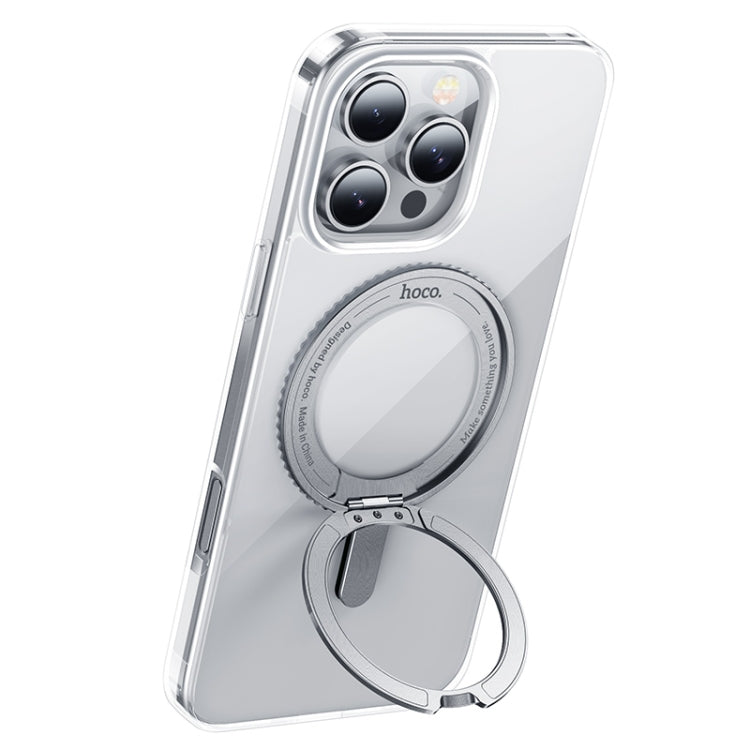 For iPhone 16 Pro Max hoco AS1 MagSafe Magnetic Rotating Stand Phone Case(Transparent) - iPhone 16 Pro Max Cases by hoco | Online Shopping South Africa | PMC Jewellery | Buy Now Pay Later Mobicred