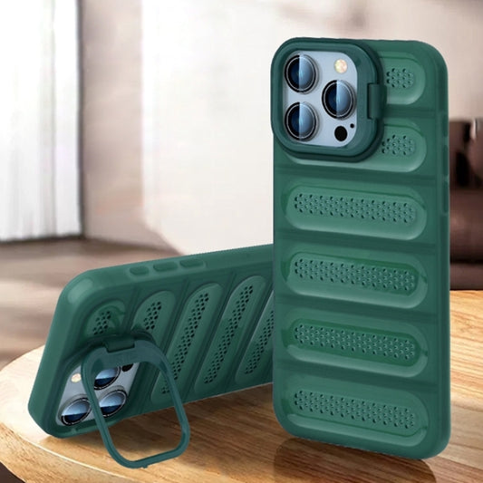 For iPhone 16 Pro Invisible Holder Cooling Phone Case(Transparent Green) - iPhone 16 Pro Cases by PMC Jewellery | Online Shopping South Africa | PMC Jewellery | Buy Now Pay Later Mobicred