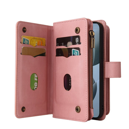 For Redmi K70 Skin Feel Multi Card Slots Zipper Wallet Leather Phone Case(Pink) - K70 Cases by PMC Jewellery | Online Shopping South Africa | PMC Jewellery | Buy Now Pay Later Mobicred