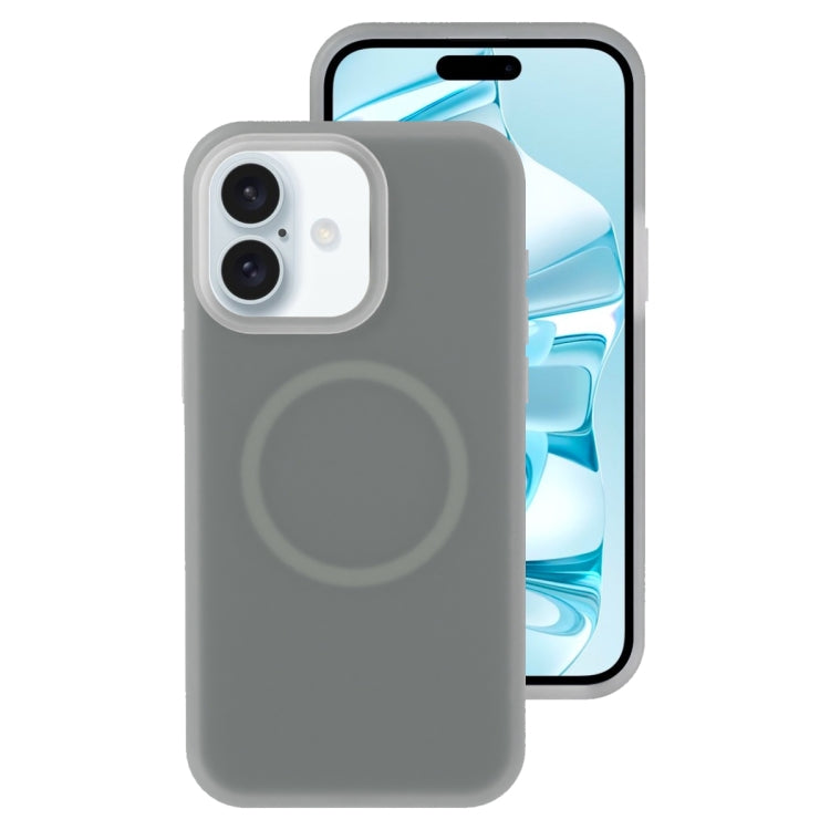 For iPhone 16 Plus Jelly Liquid Silicone MagSafe Magnetic Phone Case(Grey) - iPhone 16 Plus Cases by PMC Jewellery | Online Shopping South Africa | PMC Jewellery | Buy Now Pay Later Mobicred