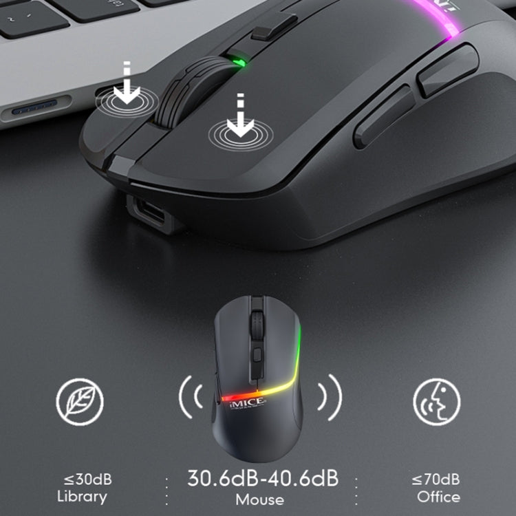 iMICE G902 Bluetooth Dual Mode 6-Key Silent Wireless Gaming Mouse(Black) - Wireless Mice by iMICE | Online Shopping South Africa | PMC Jewellery | Buy Now Pay Later Mobicred