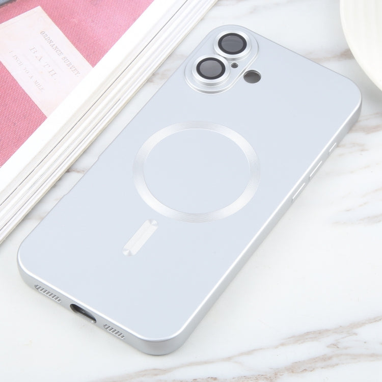 For iPhone 16 Liquid TPU Silicone Solid Color MagSafe Phone Case(Silver) - iPhone 16 Cases by PMC Jewellery | Online Shopping South Africa | PMC Jewellery | Buy Now Pay Later Mobicred