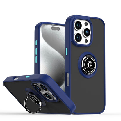 For iPhone 16 Pro Q Shadow 1 Series TPU + PC Phone Case with Ring(Royal Blue) - iPhone 16 Pro Cases by PMC Jewellery | Online Shopping South Africa | PMC Jewellery | Buy Now Pay Later Mobicred