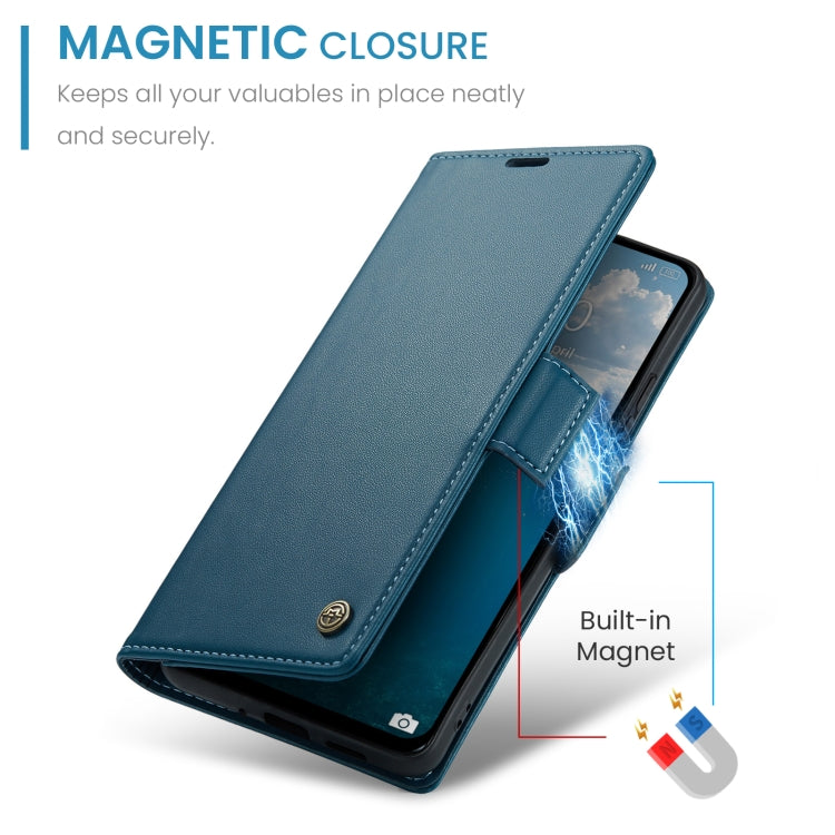 For Redmi 13 CaseMe 023 Butterfly Buckle Litchi Texture RFID Anti-theft Leather Phone Case(Blue) - Redmi 13 Cases by CaseMe | Online Shopping South Africa | PMC Jewellery | Buy Now Pay Later Mobicred