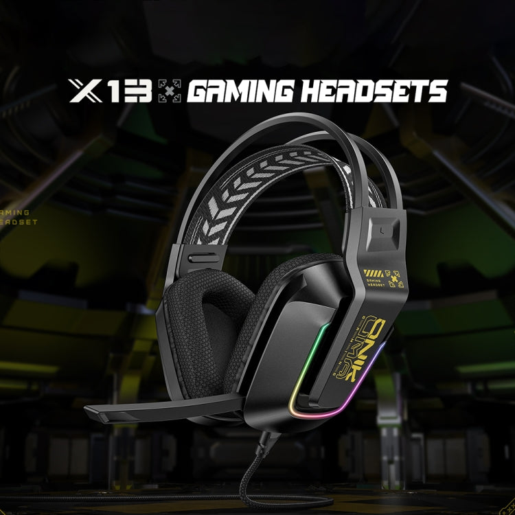 ONIKUMA X13 RGB Colorful Lighting Wired Gaming Headset with Microphone, Length:2.2m(Black) - Multimedia Headset by ONIKUMA | Online Shopping South Africa | PMC Jewellery | Buy Now Pay Later Mobicred