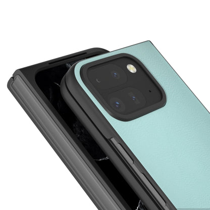 For Google Pixel 9 Pro Fold PU Leather Black Frame Full Coverage Phone Case(Light Blue) - Google Cases by PMC Jewellery | Online Shopping South Africa | PMC Jewellery | Buy Now Pay Later Mobicred