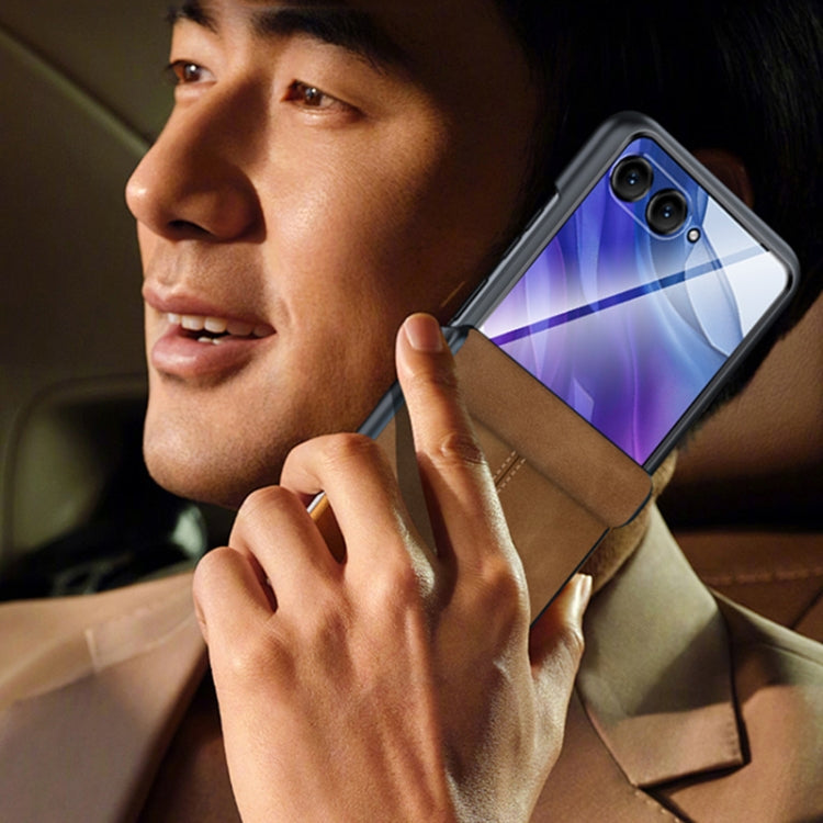 For Motorola Razr 50 Ultra Integrated Film Hinge Folding PU Phone Case(Red) - Motorola Cases by PMC TechLife | Online Shopping South Africa | PMC TechLife | Buy Now Pay Later Mobicred
