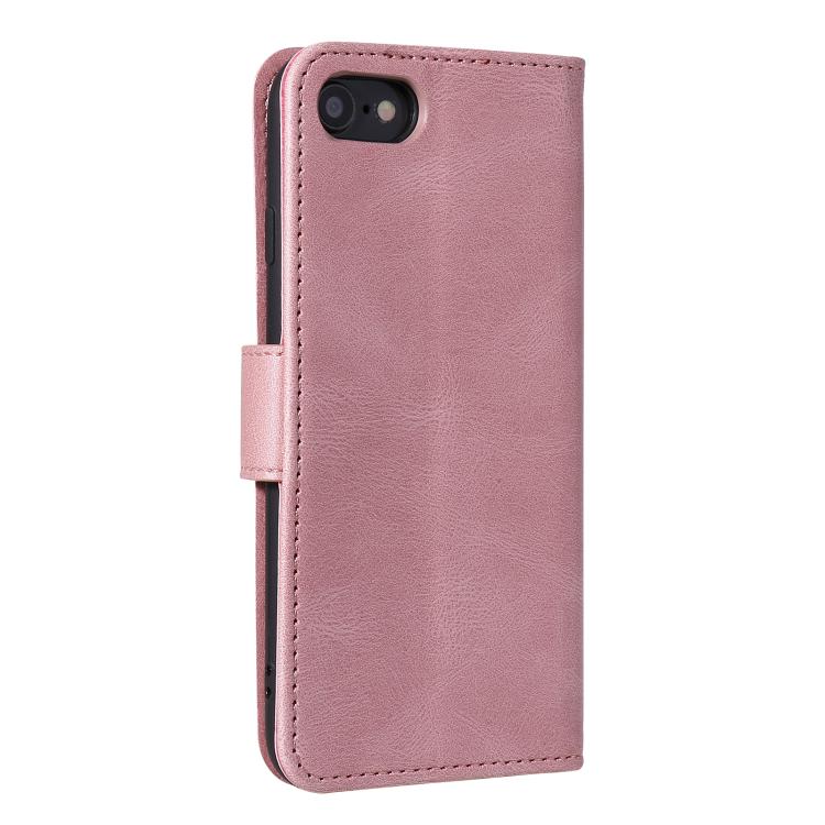 For iPhone 16e Nail Skin Feel Stitching Calf Texture Leather Phone Case(Rose Gold) - free shipping - PMC TechLife - Order now!
