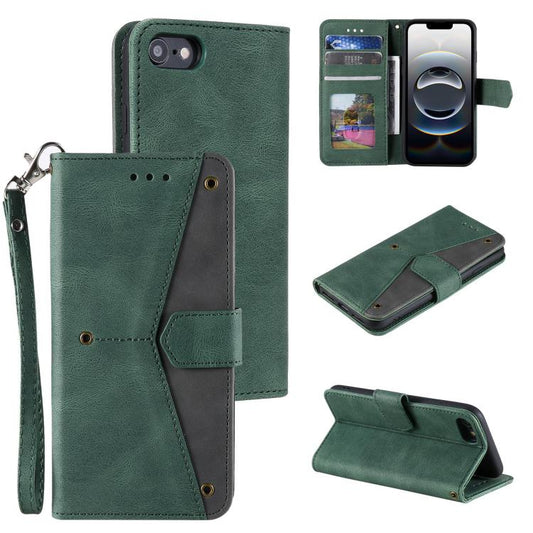 For iPhone 16e Nail Skin Feel Stitching Calf Texture Leather Phone Case(Green) - iPhone 16e Cases by PMC Jewellery | Online Shopping South Africa | PMC Jewellery | Buy Now Pay Later Mobicred