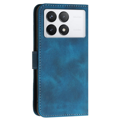 For Redmi K70 YX0080 Grid Butterfly Embossed Pattern Flip Leather Phone Case with Lanyard(Dark Blue) - K70 Cases by PMC Jewellery | Online Shopping South Africa | PMC Jewellery | Buy Now Pay Later Mobicred