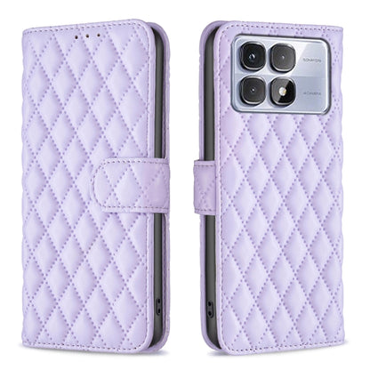 For Redmi K70 Ultra Diamond Lattice Wallet Flip Leather Phone Case(Purple) - Xiaomi Cases by PMC Jewellery | Online Shopping South Africa | PMC Jewellery | Buy Now Pay Later Mobicred