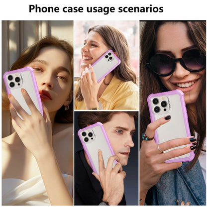 For iPhone 16 Pro Max Transparent Matte TPU Hybrid PC 3-in-1 Phone Case(Purple) - iPhone 16 Pro Max Cases by PMC Jewellery | Online Shopping South Africa | PMC Jewellery | Buy Now Pay Later Mobicred