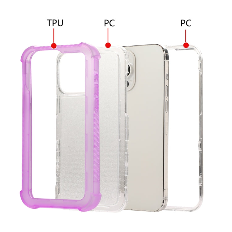 For iPhone 16 Plus Transparent Matte TPU Hybrid PC 3-in-1 Phone Case(Pink) - iPhone 16 Plus Cases by PMC Jewellery | Online Shopping South Africa | PMC Jewellery | Buy Now Pay Later Mobicred