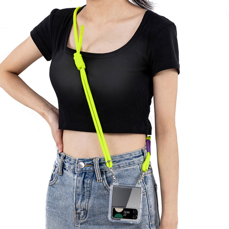 For Samsung Galaxy Z Flip4 GKK Airbag Hinge Full Coverage Phone Case with Crossbody Rope(Yellow) - Galaxy Z Flip4 5G Cases by GKK | Online Shopping South Africa | PMC Jewellery | Buy Now Pay Later Mobicred