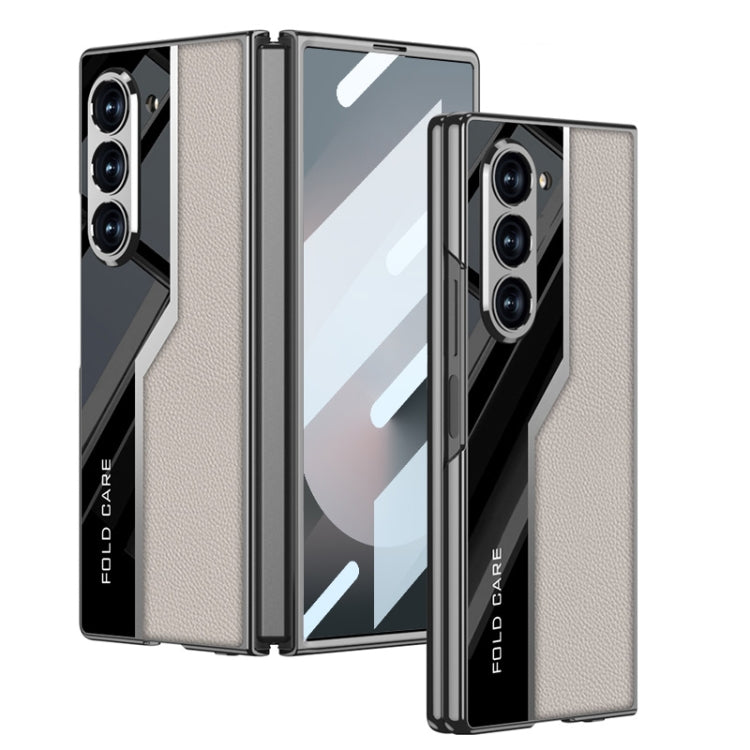 For Samsung Galaxy Z Fold6 GKK Integrated Plating TPU + Leather Supercar Full Coverage Phone Case(Titanium Grey) - Galaxy Z Fold6 5G Cases by GKK | Online Shopping South Africa | PMC Jewellery | Buy Now Pay Later Mobicred