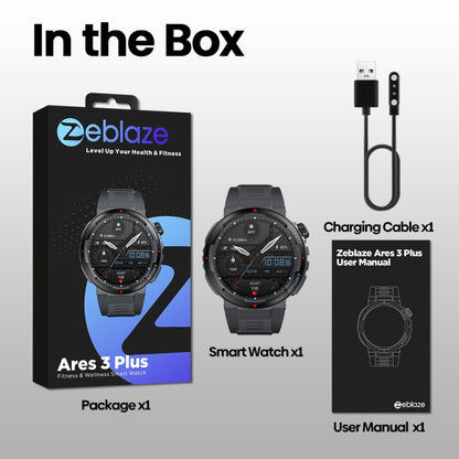 Zeblaze Ares 3 Plus 1.43 inch Fitness & Wellness Smart Watch Supports 24H Health Monitoring(Lava Black) - Smart Watches by Zeblaze | Online Shopping South Africa | PMC Jewellery | Buy Now Pay Later Mobicred