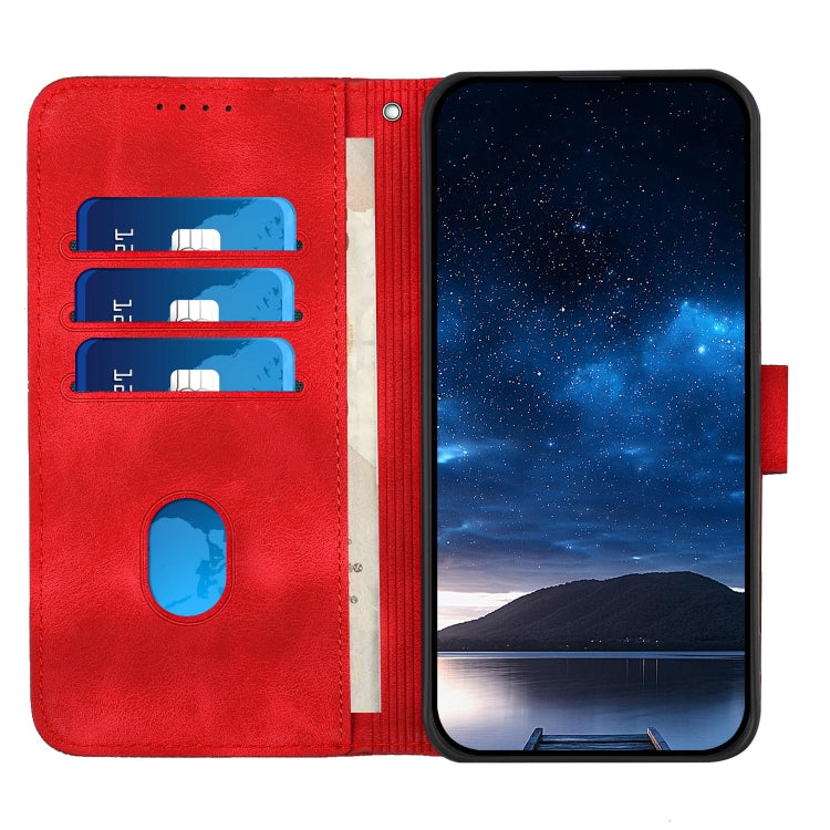 For Huawei Pura 70 YX0080 Grid Butterfly Embossed Pattern Flip Leather Phone Case with Lanyard(Red) - Huawei Cases by PMC Jewellery | Online Shopping South Africa | PMC Jewellery | Buy Now Pay Later Mobicred