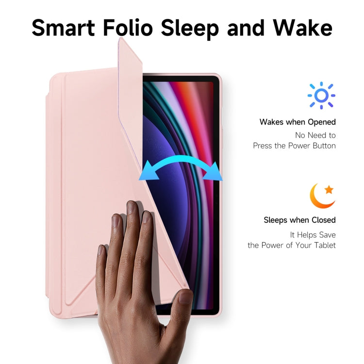 For Samsung Galaxy Tab S9+ / S9 FE+ DUX DUCIS Magi Series Smart Leather Tablet Case(Pink) - free shipping - PMC Jewellery - Order now!