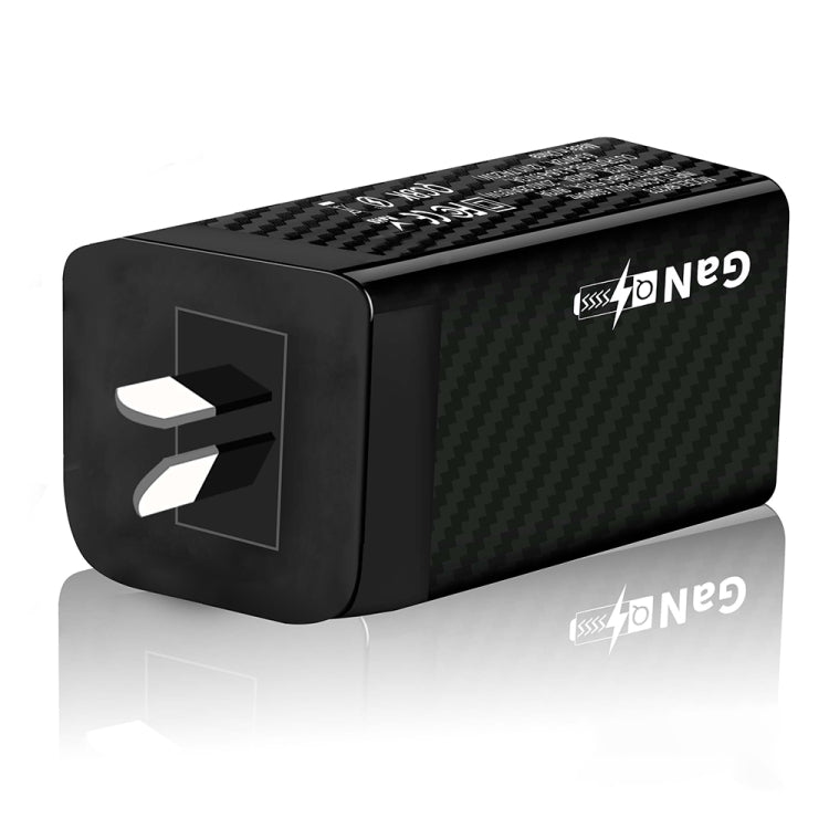 Carbon Fiber GaN PD65W Type-C + QC3.0 USB Quick Charger, AU Plug(Black) - USB Charger by PMC Jewellery | Online Shopping South Africa | PMC Jewellery | Buy Now Pay Later Mobicred