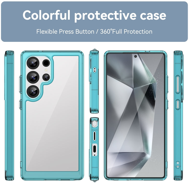 For Samsung Galaxy S25 Ultra 5G Colorful Series Acrylic Hybrid TPU Phone Case(Transparent Blue) - Galaxy S25 Ultra 5G Cases by PMC Jewellery | Online Shopping South Africa | PMC Jewellery | Buy Now Pay Later Mobicred