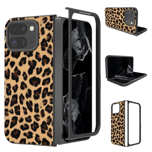 For Google Pixel 9 Pro Fold Black Frame Leopard Full Coverage Phone Case(Golden Leopard) - Google Cases by PMC Jewellery | Online Shopping South Africa | PMC Jewellery | Buy Now Pay Later Mobicred