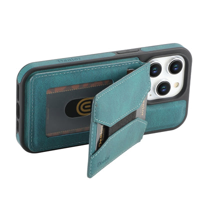 For iPhone 16 Plus Denior D17 Skin Feel MagSafe Detachable Card Slot Phone Case(Blue) - iPhone 16 Plus Cases by Denior | Online Shopping South Africa | PMC Jewellery | Buy Now Pay Later Mobicred