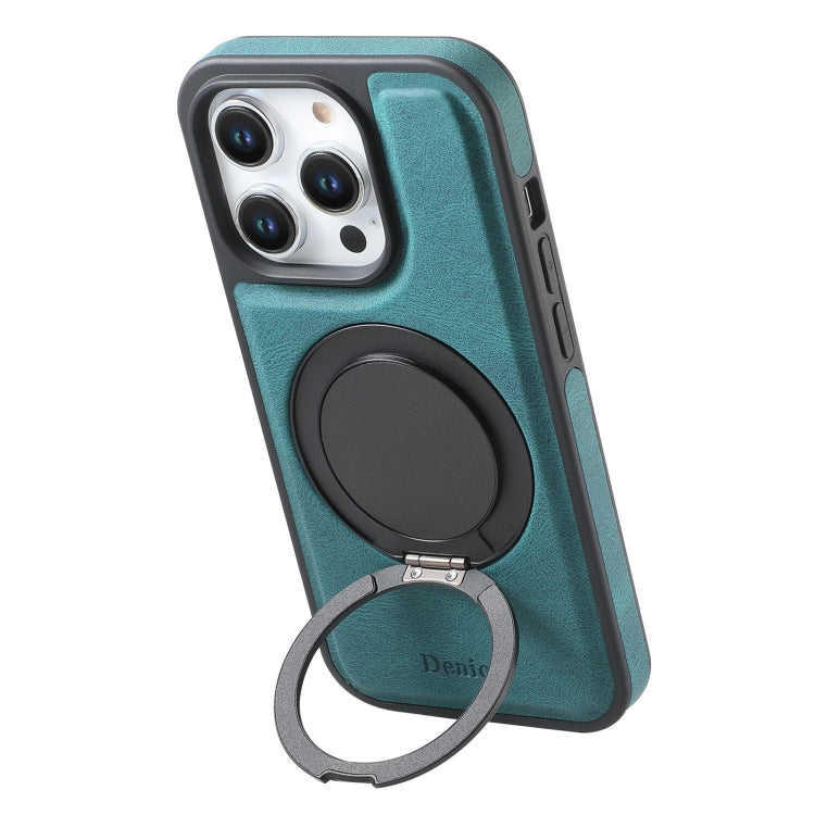 For iPhone 16 Pro Max Denior A14 Skin Feel Rotating Holder MagSafe Phone Case(Blue) - iPhone 16 Pro Max Cases by Denior | Online Shopping South Africa | PMC Jewellery | Buy Now Pay Later Mobicred