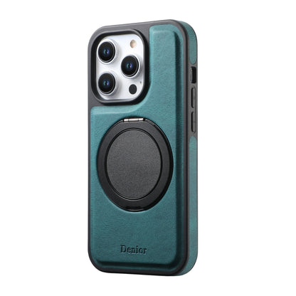 For iPhone 16 Pro Max Denior A14 Skin Feel Rotating Holder MagSafe Phone Case(Blue) - iPhone 16 Pro Max Cases by Denior | Online Shopping South Africa | PMC Jewellery | Buy Now Pay Later Mobicred